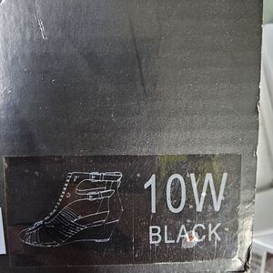 Black small wedge sandals